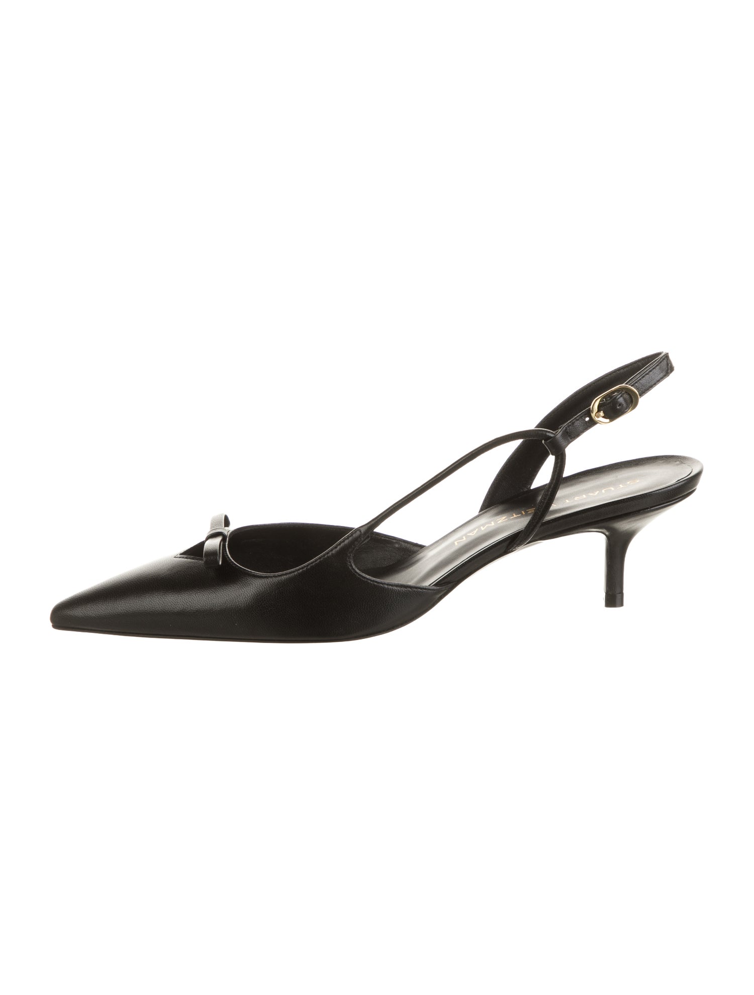 Stuart Weitzman Leather Bow Accents Slingback Pumps w/ Tags