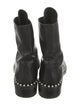 Stuart Weitzman Leather Printed Combat Boots