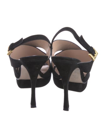 Stuart Weitzman Suede Slingback Sandals