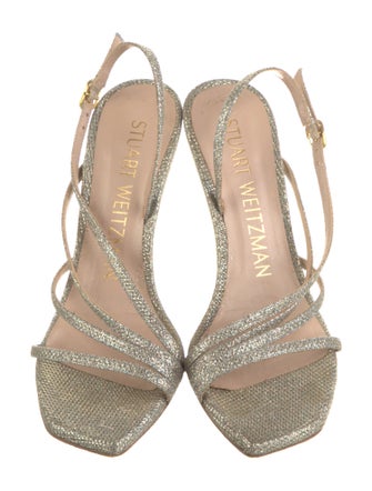 Stuart Weitzman Melodi Glitter Glitter Slingback Sandals