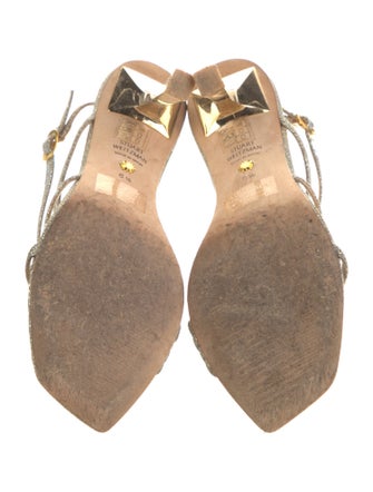 Stuart Weitzman Melodi Glitter Glitter Slingback Sandals
