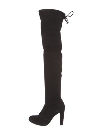 Stuart Weitzman Suede Whipstitch Trim Boots