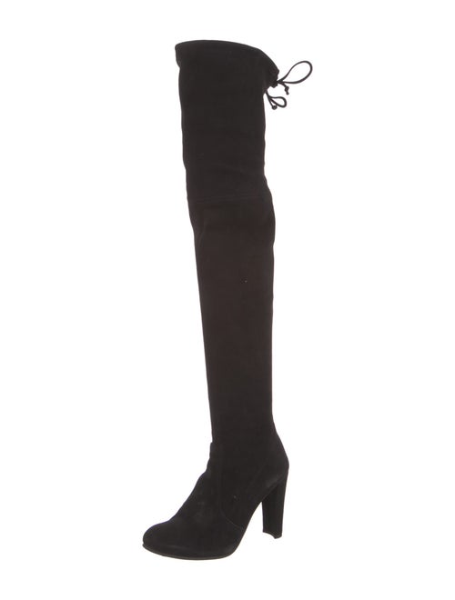 Stuart Weitzman Suede Whipstitch Trim Boots