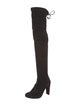 Stuart Weitzman Suede Whipstitch Trim Boots