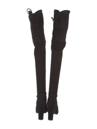 Stuart Weitzman Suede Whipstitch Trim Boots