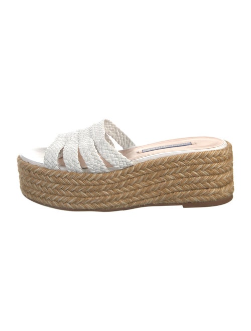 Stuart Weitzman Leather Braided Accents Espadrilles