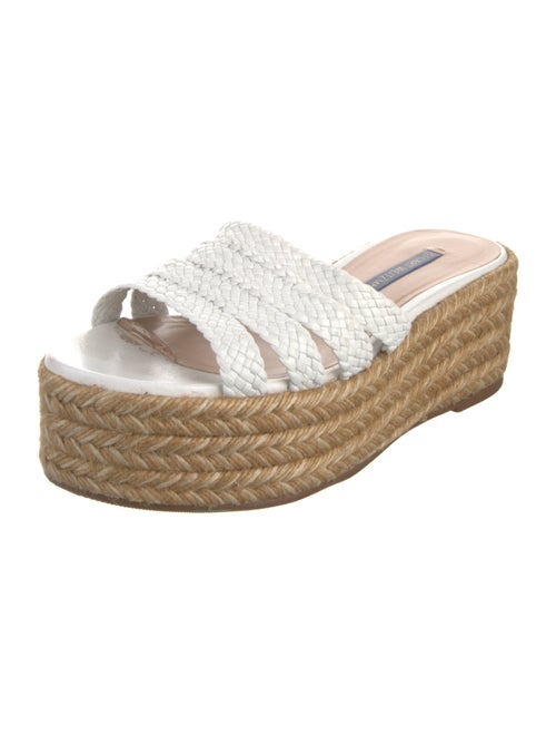 Stuart Weitzman Leather Braided Accents Espadrilles