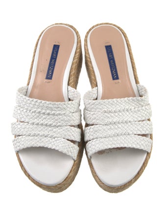 Stuart Weitzman Leather Braided Accents Espadrilles