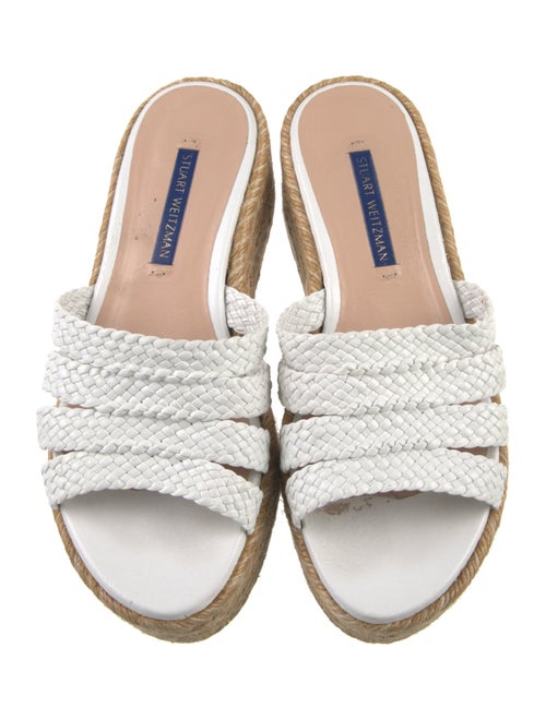 Stuart Weitzman Leather Braided Accents Espadrilles