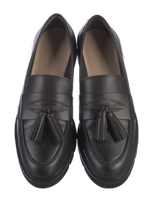 Stuart Weitzman Leather Tassel Accents Loafers