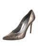 Stuart Weitzman Leather Glitter Accents Pumps