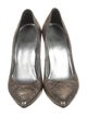 Stuart Weitzman Leather Glitter Accents Pumps