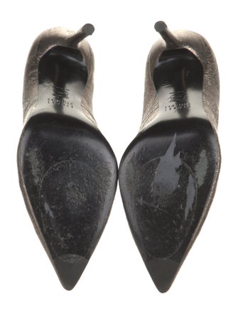 Stuart Weitzman Leather Glitter Accents Pumps