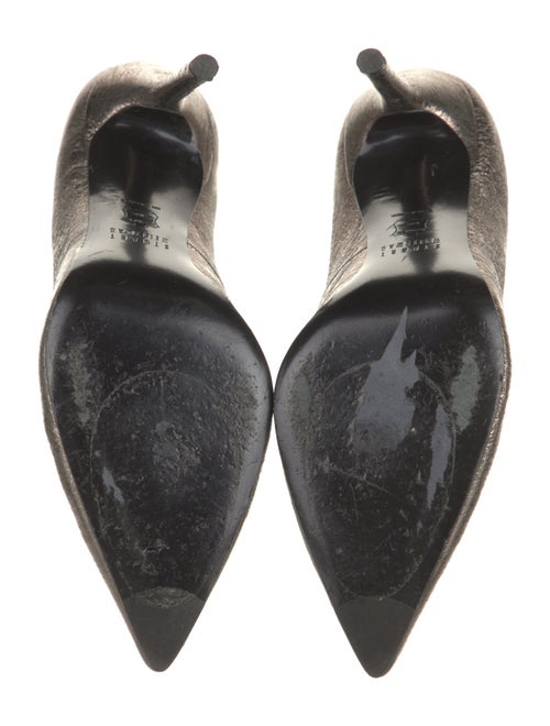 Stuart Weitzman Leather Glitter Accents Pumps