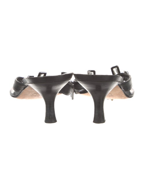 Stuart Weitzman Leather Crystal Embellishments Slides