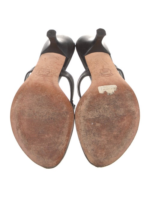 Stuart Weitzman Leather Crystal Embellishments Slides