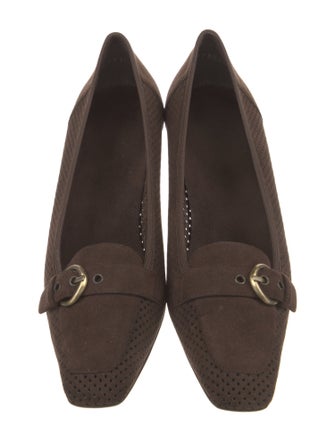 Stuart Weitzman Suede Lasercut Accents Pumps