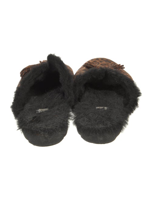 Stuart Weitzman Suede Animal Print Mules