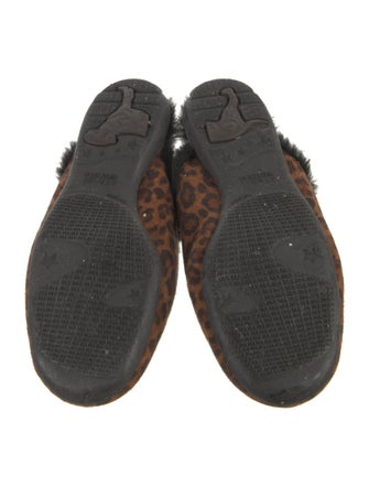 Stuart Weitzman Suede Animal Print Mules