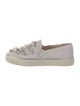 Stuart Weitzman Leather Crystal Embellishments Sneakers