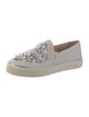 Stuart Weitzman Leather Crystal Embellishments Sneakers