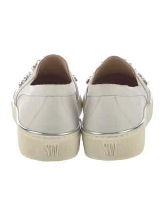 Stuart Weitzman Leather Crystal Embellishments Sneakers