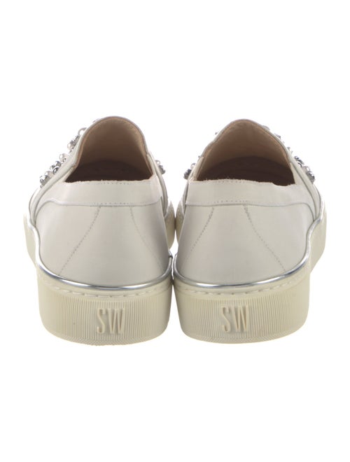 Stuart Weitzman Leather Crystal Embellishments Sneakers