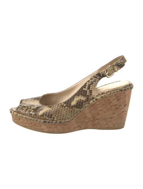 Stuart Weitzman Snakeskin Animal Print Slingback Pumps