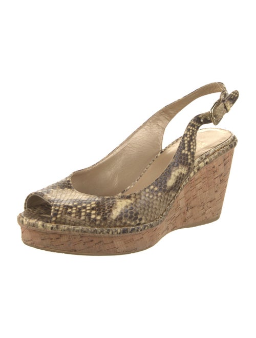 Stuart Weitzman Snakeskin Animal Print Slingback Pumps