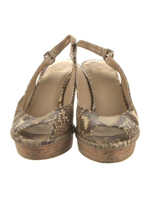 Stuart Weitzman Snakeskin Animal Print Slingback Pumps