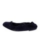 Stuart Weitzman Suede Bow Accents Ballet Flats