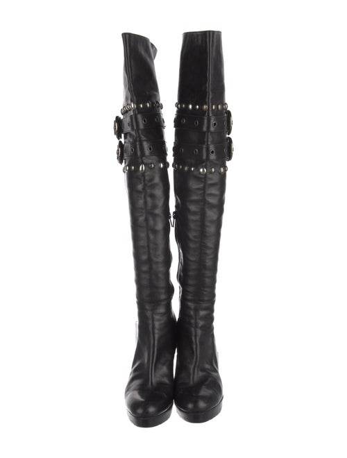 Stuart Weitzman Leather Studded Accents Boots
