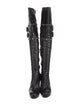 Stuart Weitzman Leather Studded Accents Boots