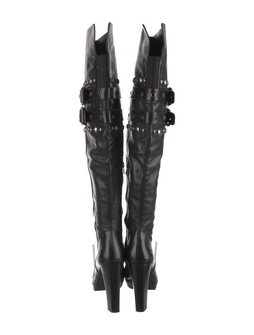 Stuart Weitzman Leather Studded Accents Boots