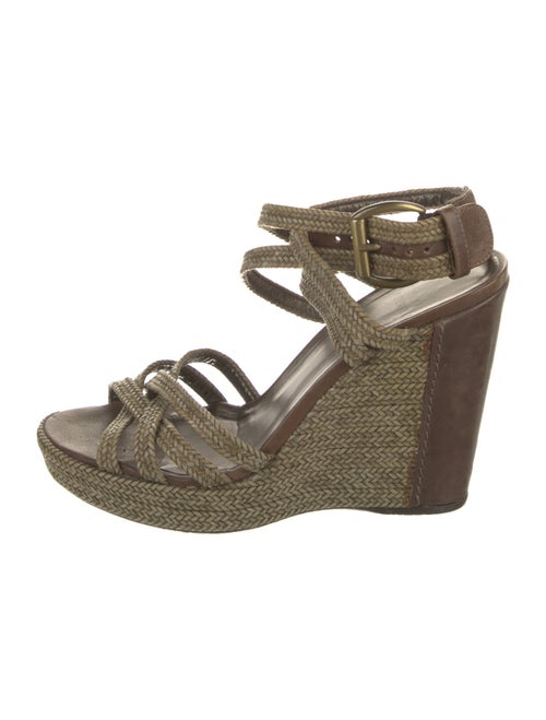 Stuart Weitzman Leather Animal Print Espadrilles