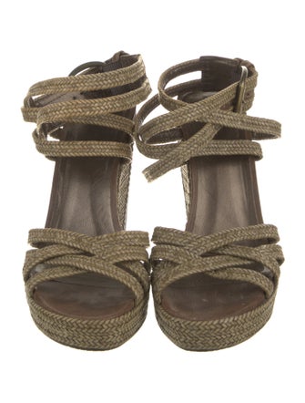 Stuart Weitzman Leather Animal Print Espadrilles