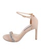 Stuart Weitzman Suede Crystal Embellishments Sandals