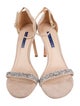Stuart Weitzman Suede Crystal Embellishments Sandals