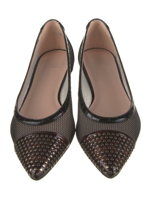 Stuart Weitzman Patent Leather Studded Accents Ballet Flats