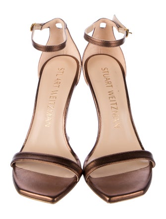Stuart Weitzman Leather Keyhole Accent Sandals