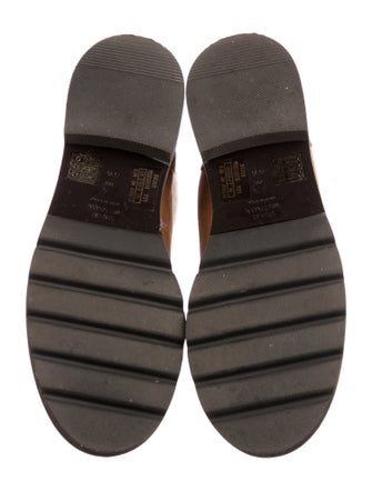 Stuart Weitzman Suede Colorblock Pattern Combat Boots