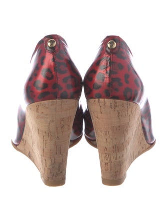 Stuart Weitzman Patent Leather Animal Print Pumps