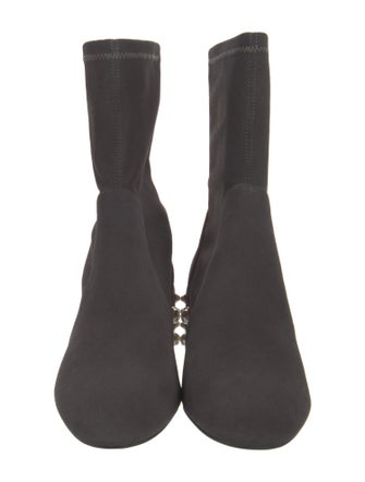 Stuart Weitzman Suede Studded Accents Sock Boots