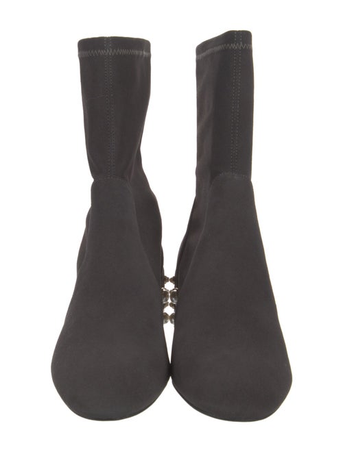 Stuart Weitzman Suede Studded Accents Sock Boots