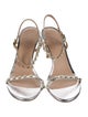 Stuart Weitzman Leather Glitter Accents Sandals