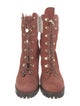 Stuart Weitzman Suede Colorblock Pattern Lace-Up Boots