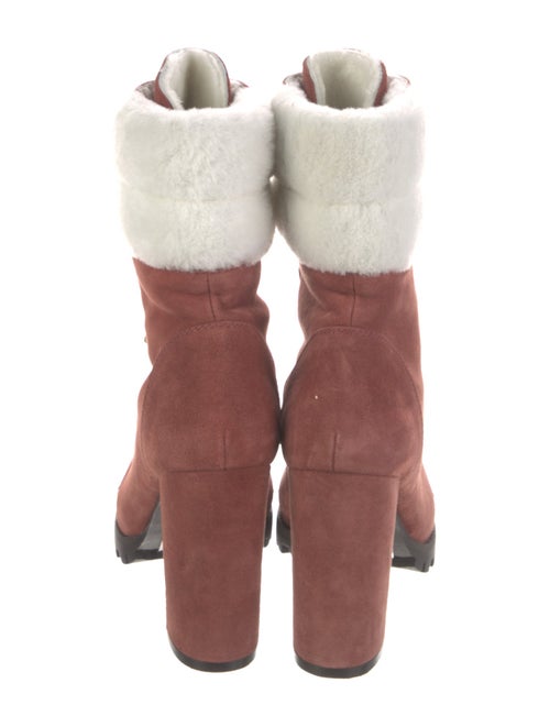 Stuart Weitzman Suede Colorblock Pattern Lace-Up Boots