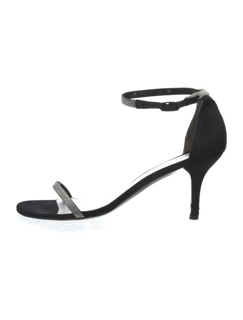 Stuart Weitzman Satin Crystal Embellishments Sandals
