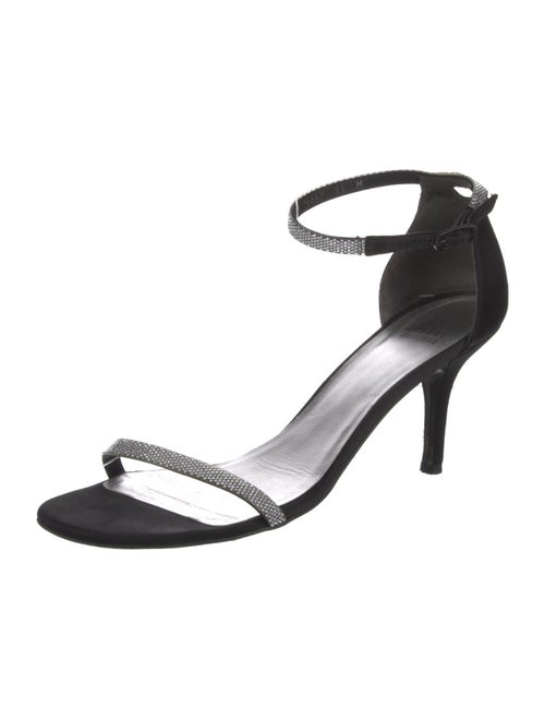 Stuart Weitzman Satin Crystal Embellishments Sandals
