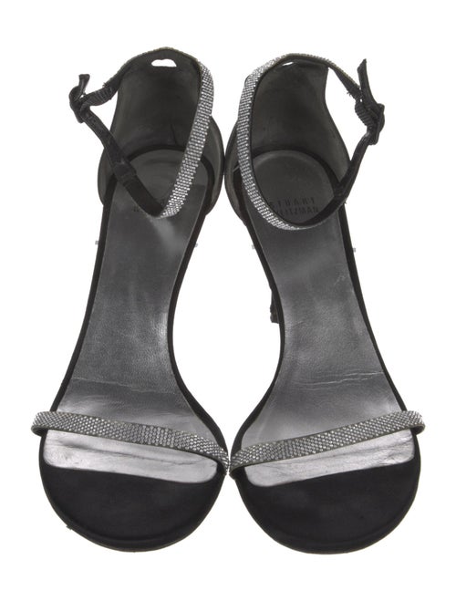 Stuart Weitzman Satin Crystal Embellishments Sandals